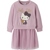 NAME IT Jurk 'NMFOBANA HELLOK'  goud / sering / braam / offwhite