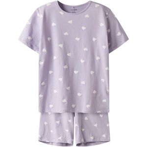 TWO SOON Nachtkledij  lichtlila / wit