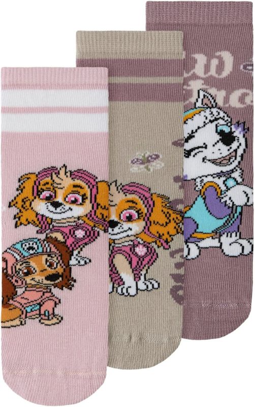 NAME IT Sokken 'NMFSASSA PAW'  greige / mauve / rosa / wit