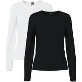 PIECES Shirt 'PCAMELIA'  zwart / wit