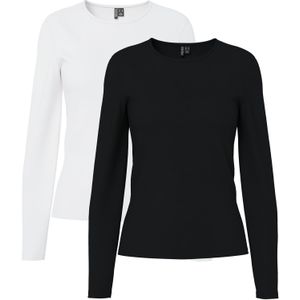 PIECES Shirt 'PCAMELIA'  zwart / wit