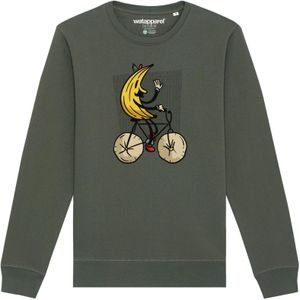 Watapparel Sweatshirt ' Banana Rider '  olijfgroen / gemengde kleuren