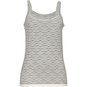 Tops - Crème/Zwart - Kreukvrije Breikwaliteit - Normale Pasvorm