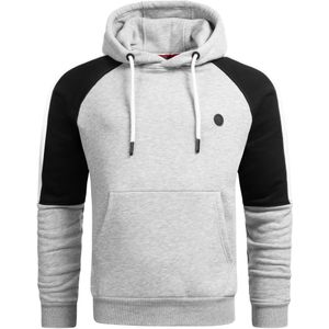 Alessandro Salvarini Sweatshirt 'Felippe'  grijs gemêleerd / zwart / wit