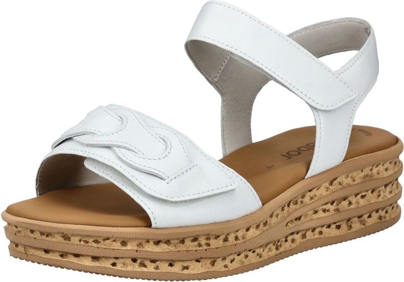 Gabor - Plateausandalen - Zwart - Textiel - Klittenbandsluiting