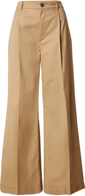 Lauren Ralph Lauren - Bandplooibroek - Beige - Wide Leg - High Waist