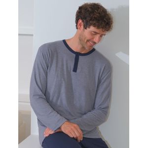 zd ZERO DEFECTS Pyjama lang 'Modal Italy winter pyjama set'  blauw