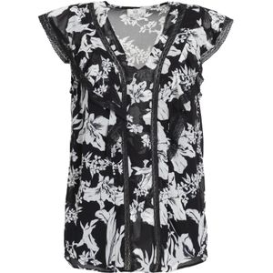 Influencer Blouse  zwart / wit