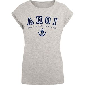 F4NT4STIC Shirt 'Ahoi Knut & Jan Hamburg'  blauw / grijs