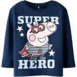 NAME IT - NMMOtto Peppa - Shirt - Navy - Lichtblauw - Pastelroze - Wit - Lange Mouw
