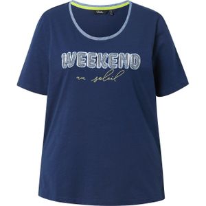 Ulla Popken Shirt  blauw / geel / grijs