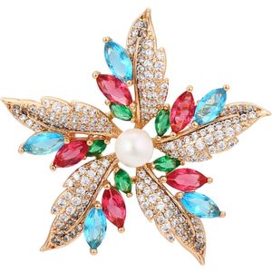 faina Broche  aqua / rose-goud / groen / pink