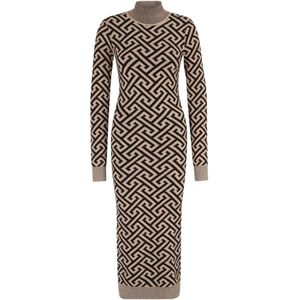 Vero Moda Tall Gebreide jurk 'Aria'  beige / zwart