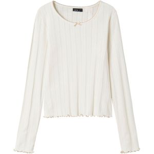 Top - U-hals - Lange Mouwen - Met Ruches - Kort - Needle Drop Design