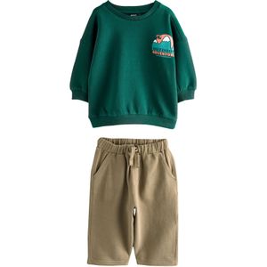 Next Joggingpak  bruin / donkergroen / oranje / wit