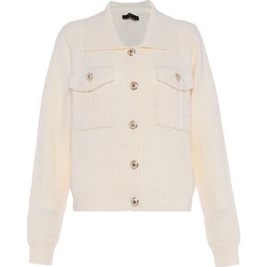 faina Gebreid vest  wolwit