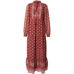 VERO MODA Jurk 'VMHEDI'  donkerrood / wit