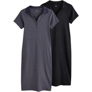 The Set Jurk  navy / zwart / wit