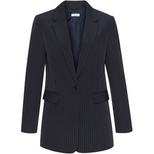 Lascana - Jasje - Marine/Crème Gestreept - Met Krijtstrepen - Lange Mouwen