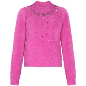 faina Trui  blauw / fuchsia / rood / zilver