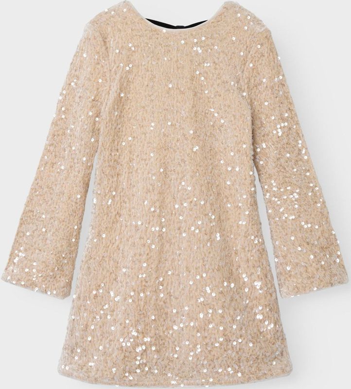 Name It Jurk - NkfRusitta - Jet Stroom/Black Bow m. Pailletten - Name It - 11 jaar (146) - Jurk