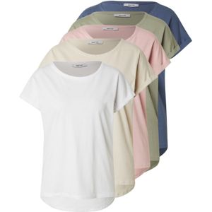 Shirt - Beige - Roxane - 5 Pack - Kwartmouw - Ronde Hals - Effen