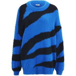 Noisy may - NMHEIDI - Trui - Royal Blue - Dierenprint - Lange Mouwen