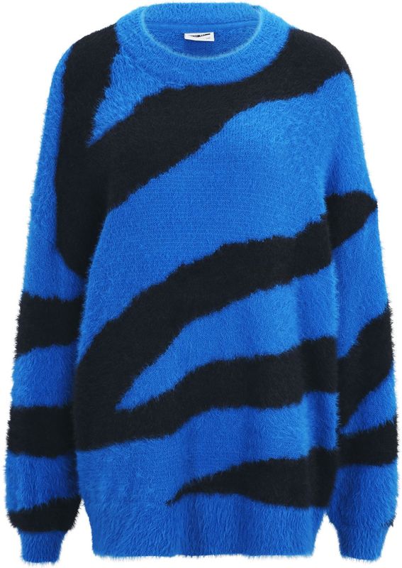 Noisy may - NMHEIDI - Trui - Royal Blue - Dierenprint - Lange Mouwen