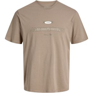 JACK & JONES Shirt  donkerbeige / donkergrijs / wit