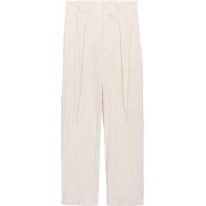 MANGO Bandplooibroek 'PAPER-H'  wolwit