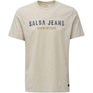 Salsa Jeans - 21010294 - T-shirt - Beige - Slim Fit - Korte Mouwen
