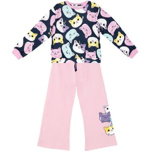 Denokids Trainingspak 'Cute Cats'  pink