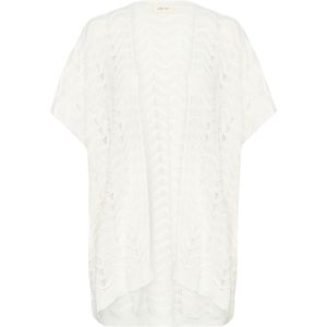Cream Gebreid vest 'Damo'  wit