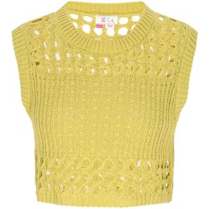IZIA Gebreide top  lichtgeel