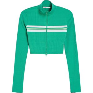 Bershka Sweatvest  groen / offwhite