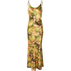 TOPSHOP Jurk  donkerbruin / olijfgroen / kiwi / koraal