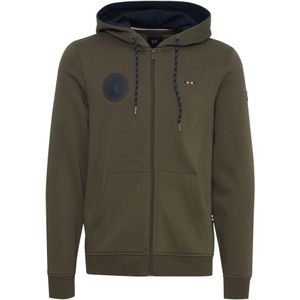 FQ1924 Sweatvest 'WILLIAM'  donkergroen / rood / zwart / wit