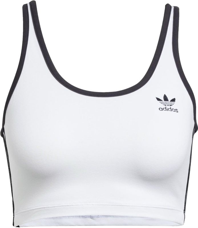 Sporttop - White/Black - Katoen/Elastaan - Slim Fit