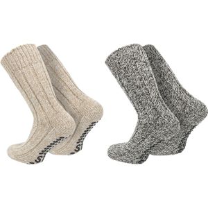 normani - Sokken - Bruin / Grijs - 2 Pack - Mélange