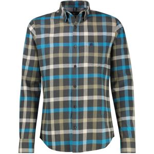 LERROS Overhemd  blauw / geel / olijfgroen