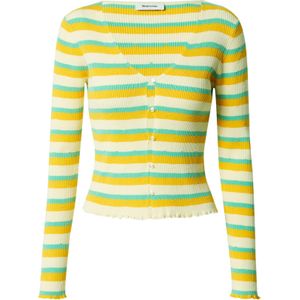 modström Gebreid vest 'Doris'  goudgeel / jade groen / wit