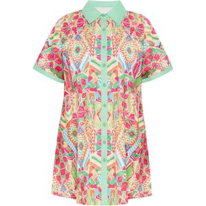 FELIPA Blousejurk 'Casual'  lichtgroen / oranje / pink / wit