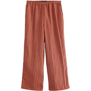 Next - Broek - Donkeroranje - Gestreept - Wide Leg - High Waist