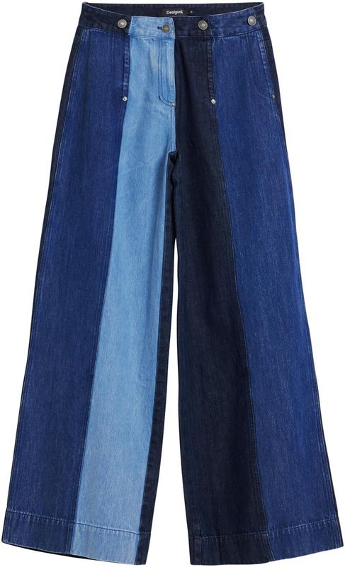 Desigual - Jeans - Blauw - Wide Leg - High Waist