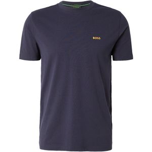 BOSS - T-shirt - Groen - Stretch Katoen - Met Contrastlogo