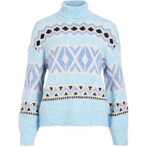 VILA Trui 'VILaena'  blauw / lichtblauw / zwart / wit