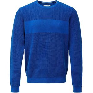 Salsa Jeans - Waffle - Gebreide Trui - Blauw - Normale Pasvorm