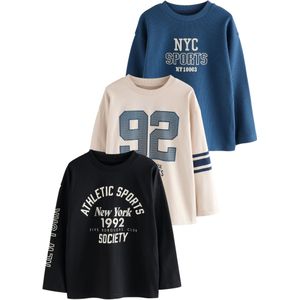 Next Shirt  beige / blauw / zwart