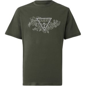 GUESS Shirt  beige / donkergroen / wit