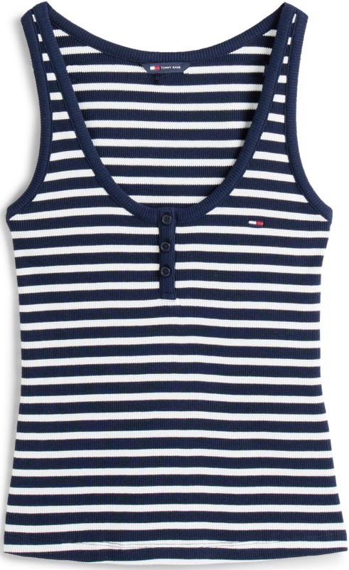 Tommy Jeans - Top - Navy/Wit - Mouwloos - Normale Pasvorm